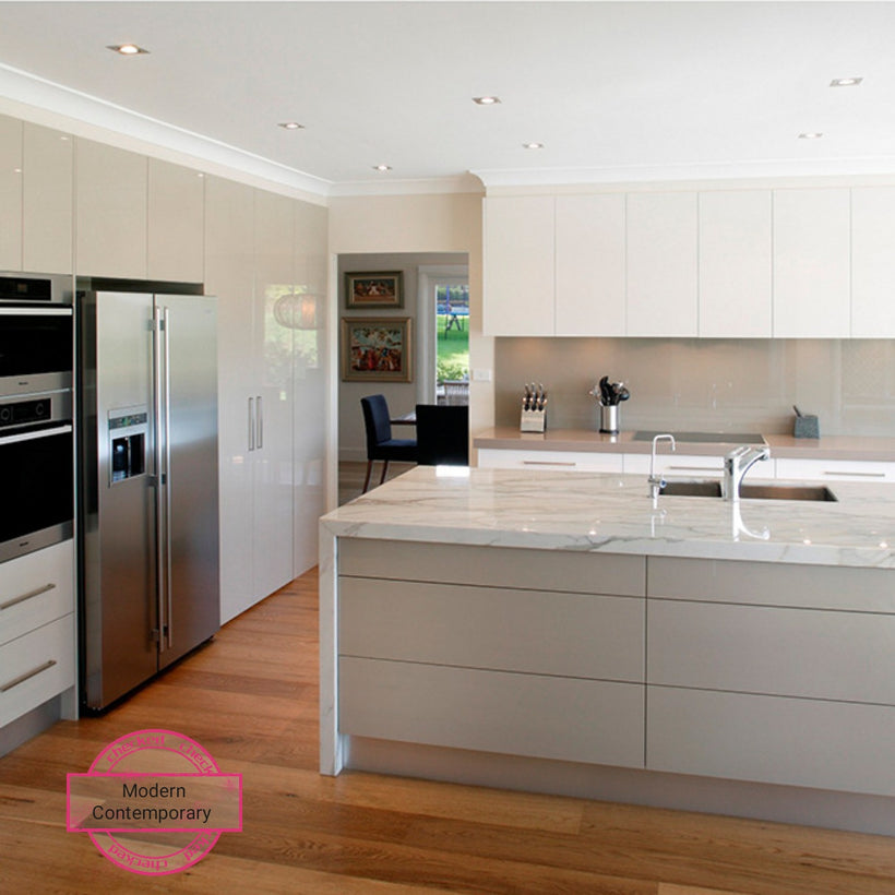 White And Grey Modern Contemporary Minimalist Kitchen