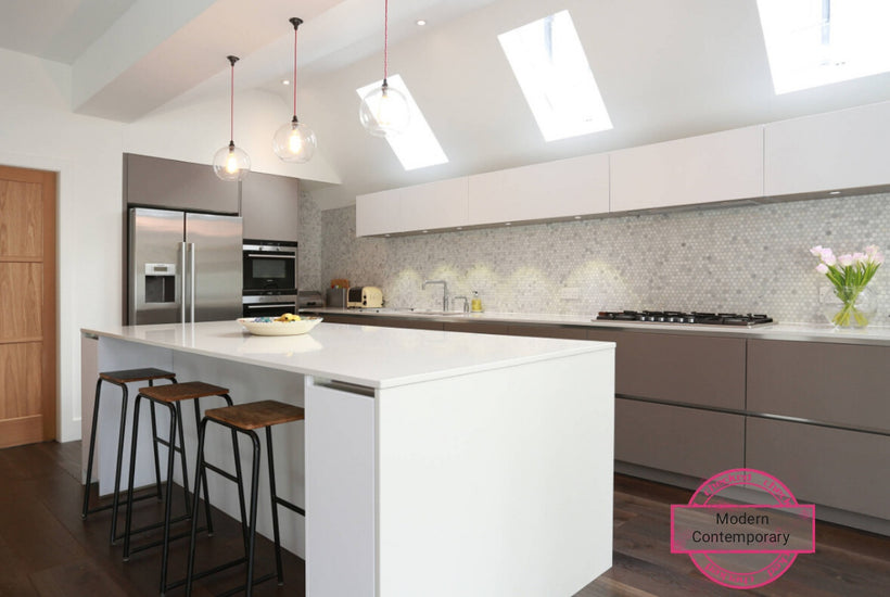 Modern Minimalist White And Grey Kitchen