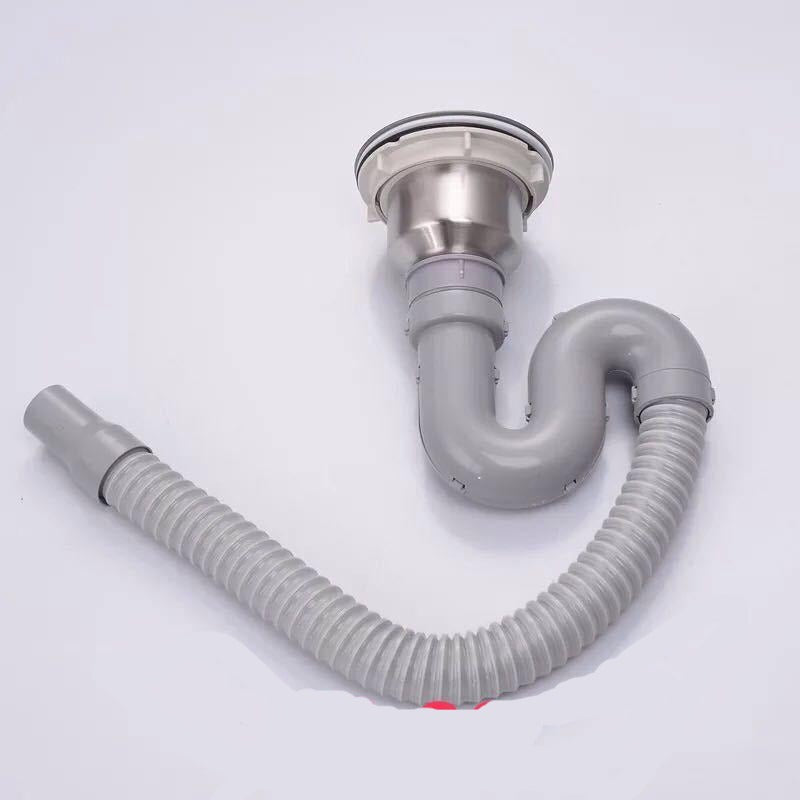 Sink waste fitting with Expandable & Flexible 1-1/2" P-trap Pipe