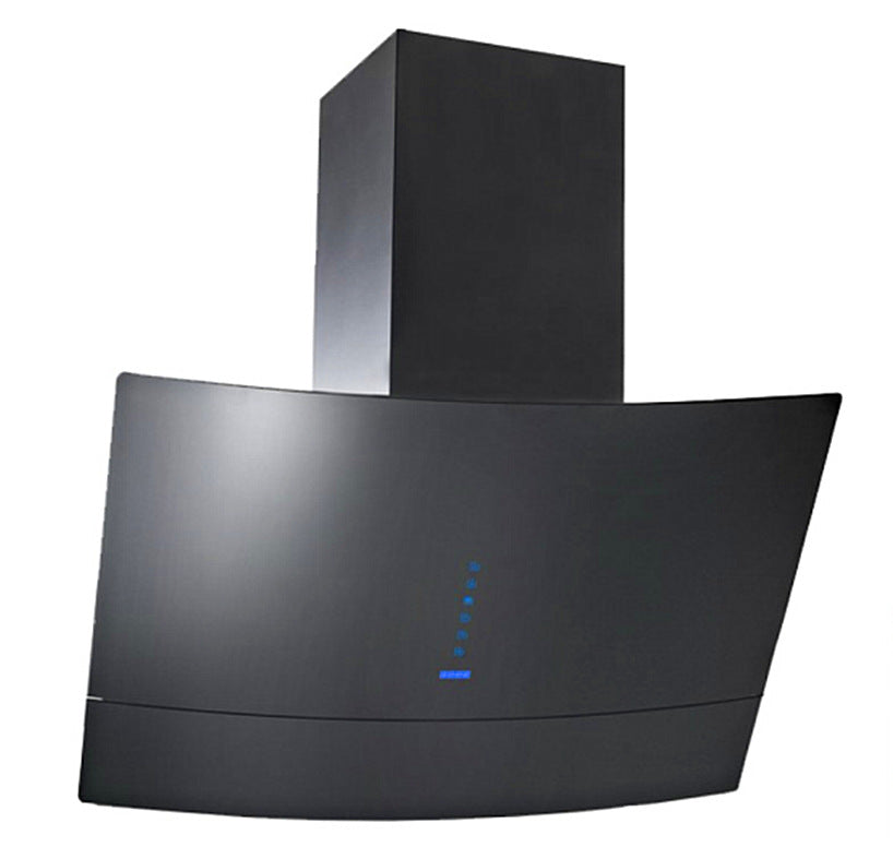 Black Tempered Glass Curved Chimney Hood 90 x 50 x 80cm XT-900F