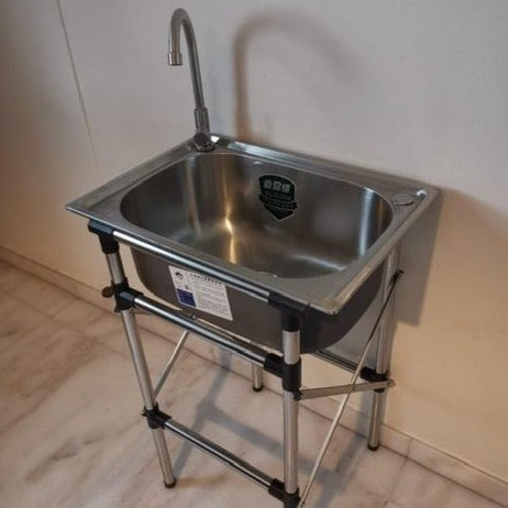 Kitchen sink package with stand