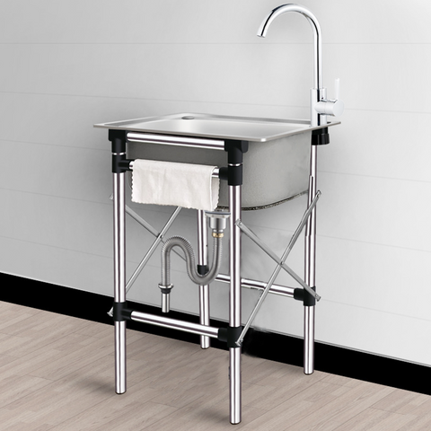 Portable Kitchen Sink in 304 Stainless Steel 5 piece bundled set.